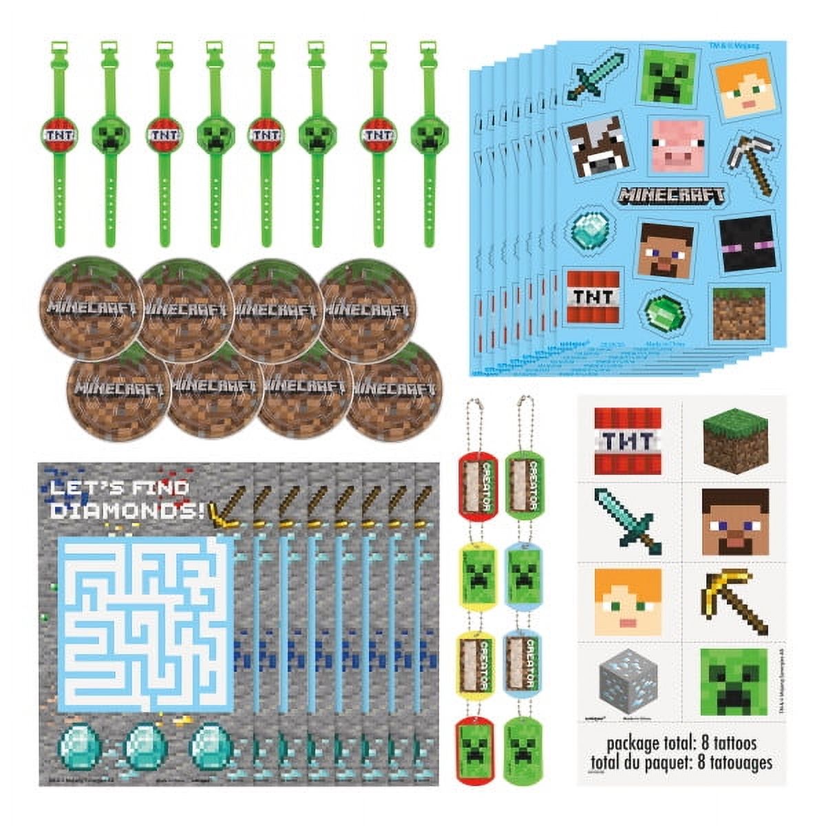 Minecraft 48-Piece Birthday Party Favor Kit for 8 Guests
