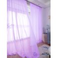 thumbnail image 1 of Cortinas transparentes de color morado para ventana, 72 pulgadas de largo, 2 paneles, panel básico con bolsillo para barra para dormitorio, niños, sala de estar, patio, cocina, 1 of 1