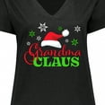 thumbnail image 4 of Inktastic Grandma Claus with Christmas Santa Hat and Snowflakes Women's Plus Size V-Neck T-Shirt, 4 of 5