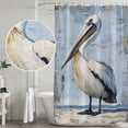 thumbnail image 4 of Ocean Pelican Shower Curtain Set - Standard 72" x 72" Washable Bathtub Curtain with 12 Hooks, Summer Coastal Birds Modern Painted Waterproof Fabric Stall Shower Curtains for Bathroom/Bathtub Décor, 4 of 6