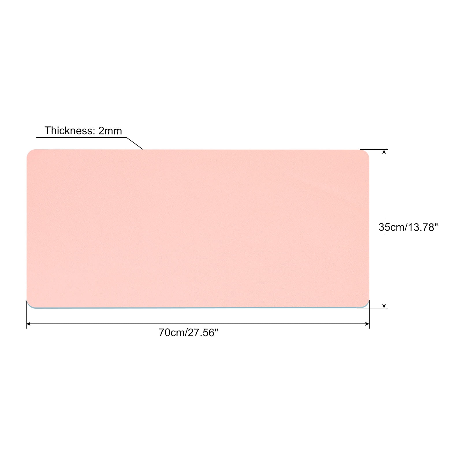 Uxcell 27.56"x13.78" Desk Mat Protector, PU Leather Dual Side Waterproof Mouse Pad Writing Mat for Office Home, Blue, Pink
