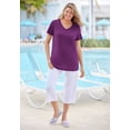 thumbnail image 4 of Woman Within Plus Size Perfect Short-Sleeve V-Neck Tee (Petite Available), 4 of 6