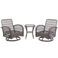 thumbnail image 4 of Patio Wicker Chairs Swivel Rocker Set of 2, SHINPT 3PCS Outdoor Glider Chair with Table Set, Overstuffed Washable Cushions, Wicker Rocking Chairs for Outdoors, Porch, Balcony, Deck, Yard, 4 of 8