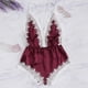 thumbnail image 4 of Lencería sexy Mujer Ropa interior con cuello en V profundo Body de malla de encaje para niña, Rojo vino, XL Methold XX000171-15, 4 of 7