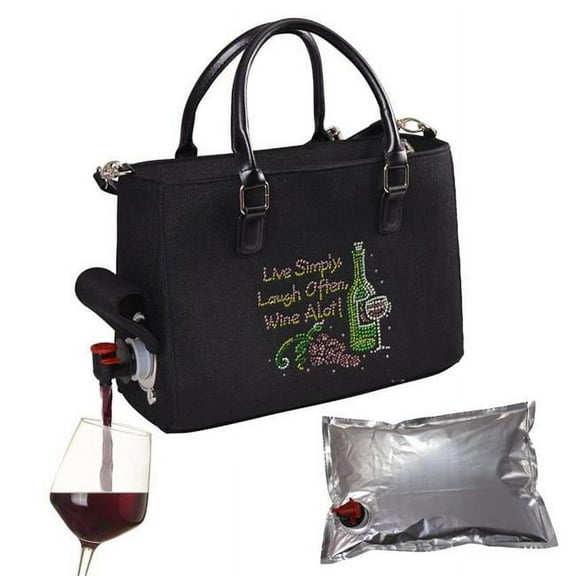 Primeware 8227-LL Live Laugh Wine Insulated Drink Purse with Bladder Bag