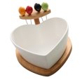 thumbnail image 4 of EeaseCA 1 Set Household Fruit Bowl Tray Set Simple Ceramic Salad Fruit Bowl Fork Kit, 4 of 7