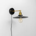 thumbnail image 4 of KAYYELAMP Corded 5.9 Feet Button Adjustable Angle Wall Sconce 10" Dia Black Metal Shade Wall Lamp Vintage Design for Bedroom Living Room Farmhouse Kitchen Bedside, 4 of 7