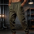 thumbnail image 2 of HOMADLES Men's and Big Men's Casual Joggers Pants Quick Dry Loose Fit Sports Pants Solid Color Side Pocket Athletic Pants Army Green Size 3XL, 2 of 5