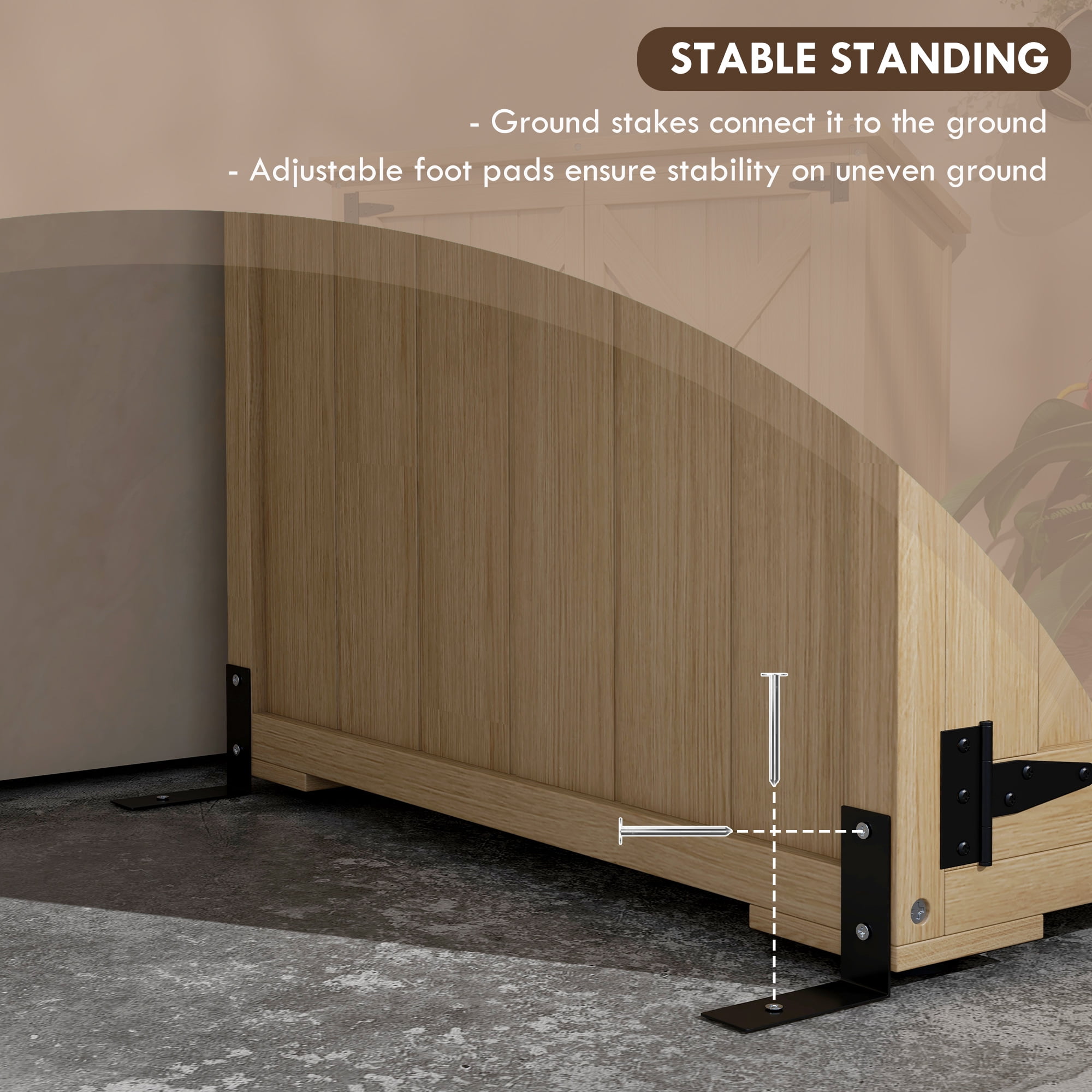 Outsunny Outdoor Storage Cabinet with Waterproof Asphalt Roof, Natural