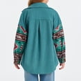 thumbnail image 4 of Spring Autumn Aztec Print Corduroy Jacket Girls Kids Casual Button Down Loose Lapel Jacket Coat for 5-14 Years, 4 of 6