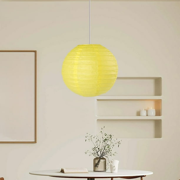 Farolillos De Papel Farolillos de papel decorativos colgantes, bola de 25x25x25 cm, decoración colorida para fiestas, bodas y hogar, color amarillo, 1 unidad Rkxzt