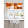 thumbnail image 2 of Valances for Windows Orange White Color Block Rod Pocket Cafe Window Treatments Valance Curtains for Kitchen Bathroom Laundry Basement Windows 60"x14", 2 of 9