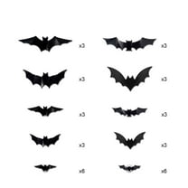 Halloween Bat Stickers for Wall,Scary Bat Stickers Decorations,Halloween Clings Decals,3D Halloween LED Night Light Bats Holiday Party Window Display Garage Decoration,PVC Flash Wall Stickers