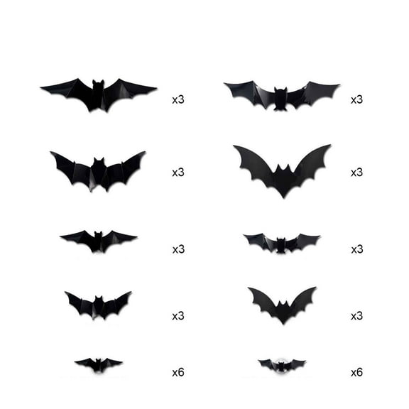 Yunuuuoa Glow in The Dark Halloween LED Bats Stickers - Self Adhesive Flying Bat Decor for Window Wall Garage Party Indoor Outdoor Spooky Decorations