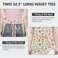 thumbnail image 6 of Pioneer Flower Floral Print Pattern Apron for Women and Men, Cotton Linen Waterproof with Pockets, Adjustable, 33x27 Inch for Kitchen, Gardening, BBQ, Salon, 6 of 6