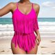 thumbnail image 4 of Trajes de Baño de Mujer Más Tamaño Acolchado Superposición Impresión Bikini Set, Traje de Baño Sexy de Alta Elasticidad, 4 of 4