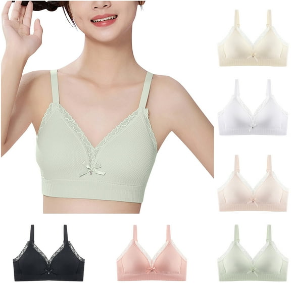Bovxnpu Summer Girls Underwear, Seamless Training Bras for Girls, Girls Solid Color Soft Breathable Thin Style Student Bra Underwear 16 Years