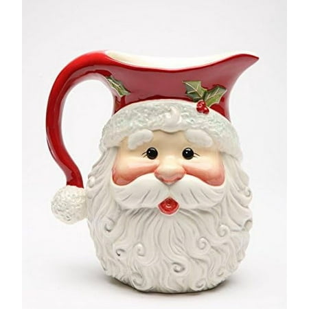 

10636DB Fine Ceramic I Believe: Christmas Santa Pitcher 8 H