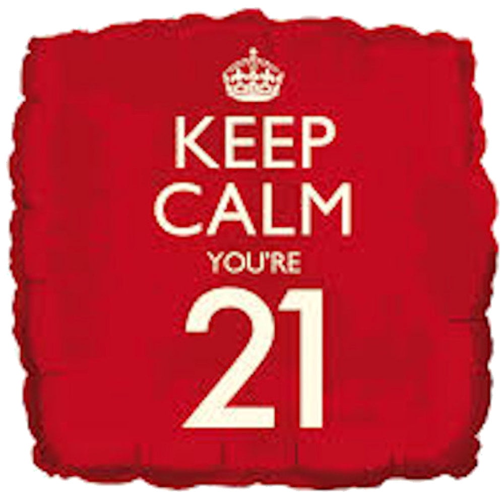 7pc Red Keep Calm You're 21 Happy Birthday Balloon Bouquet Party Decoration 21st 