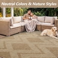 thumbnail image 5 of SIXHOME Outdoor Rugs 9'x12', Bohemian Geometry Patio Rug, Indoor Outdoor Polypropylene Weave Textured Carpet, Water-Resistant, Quick-Dry Rug for Porch, Balcony, RV, Garden, Neutral Brown, 5 of 8