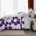 thumbnail image 6 of Davulos King Size Comforter Sets 7 Pieces Bed in a Bag Purple Floral Bed Set Soft Microfiber Complete Bedding Sets for Women Bedroom Decor, 6 of 8