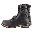 thumbnail image 5 of Milwaukee Leather Men's Classic Black Leather Lace-Up Logger Boots w/ Side Zipper MBM9095 8, 5 of 10