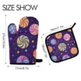 thumbnail image 2 of Yayeee Oven Mitts and Pot Holder Set of 4 Heat Resistant Kitchen Gloves Baking Hot Pad, Candy Cosmic Swirls, 2 of 5
