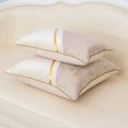 thumbnail image 4 of Funda de cojín Alerfa de piel blanca, beige y dorada, 45 x 45 cm, 4 of 8