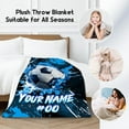 thumbnail image 5 of Personalized Soccer Throw Blanket - Soft Fuzzy Sports Throw Blankets for Boys Girls - Custom Soccer Theme Gifts for Soccer Player - 50x60 Inches Large Flannel Blanket for Sofa Couch, 5 of 6
