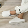 thumbnail image 6 of Womens Cozy Memory Foam Scuff Slippers Casual on Warm House Shoes Indoor/Outdoor Sandal Slippers with Arch Support Rubber Sole,Color:White,Size:10, 6 of 9