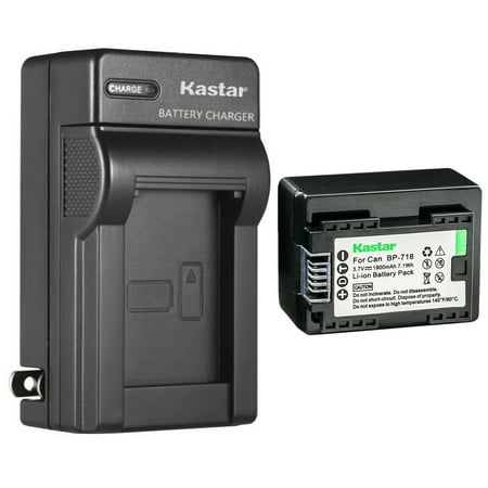 Kastar 1 Pack BP-718 BP718 Battery and AC Wall Charger Compatible with Canon HFM56 LEGRIA HF M66 HFM66 LEGRIA HF M68 HFM68 LEGRIA HF M76 HFM76 LEGRIA HF M78 HFM78 LEGRIA HF M86 HFM86 Cameras