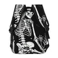 thumbnail image 2 of Hirioo Vintage Black white Plant skull Print Laptop Backpack Lightweight Casual Travel Daypack for College Workplace Travel, 2 of 5