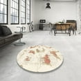 thumbnail image 4 of Ahgly Company Machine Washable Indoor Rectangle Abstract Blanched Almond Beige Area Rugs, 2' x 5', 4 of 7