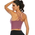 thumbnail image 2 of LELINTA Sports Bras for Women Padded Longline Yoga Cami Crop Tank Tops with Built-in Bra, 2 of 7