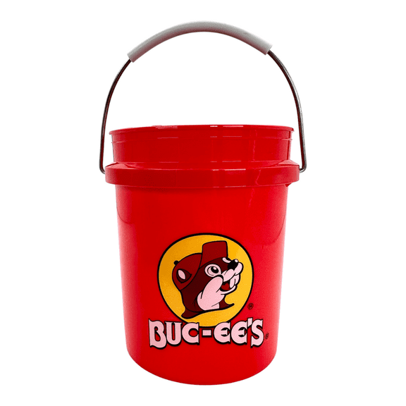 Buc‑ee’s Mini Red Bucket 18oz Plastic Storage Pail with Handle