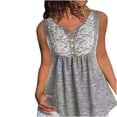 thumbnail image 1 of Birdeem Mode Décontractée pour Femmes Col Rond Dentelle Sans Manches Boutons Hauts Blouse T-Shirt, 1 of 6