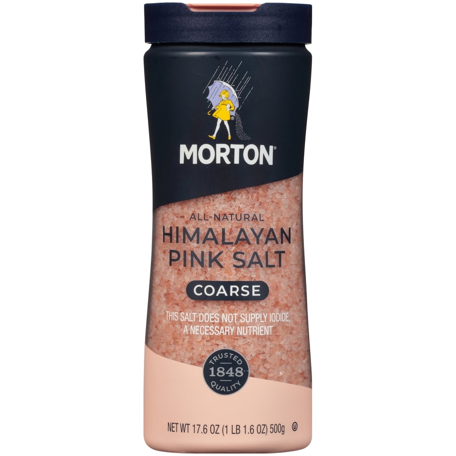 Morton Himalayan Pink Salt, Coarse - for Grilling, Seasoning and more (17.6 oz.)