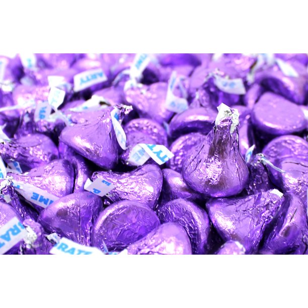 HERSHEY'S KISSES, Milk Chocolate in Purple Foils (Pack of 4 Pounds)