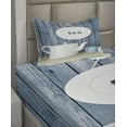 thumbnail image 2 of Ambesonne Tea Time Fitted & Top Sheet Set with Sham, Country Cups and Pot Plate, Blue and White, 2 of 4
