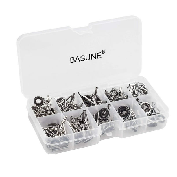 BASUNE Spinning Rod Guides Tip Ceramic Guide with Eyelets, Fishing