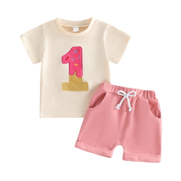 Baby Boy Outfits Letter Print Short Sleeve Crew Neck T-Shirt Top And Shorts 2 Piece Everyday Wear Baby Boys' Clothing Sets Size 6-12 Months