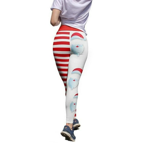 ZAXARRA Women Christmas Leggings Holiday Printed High Waist Skinny Workout Pants Walmart
