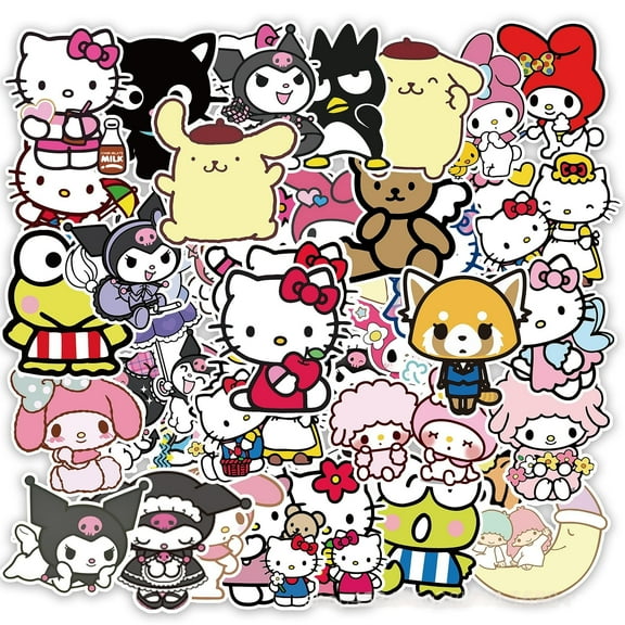 100Pcs Sanrio Stickers for Water Bottle Laptop Computer Phone Case Luggage Notebook Skateboard Lunchbox Decals Gifts for Kids Teen Adults