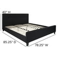 thumbnail image 4 of Flash Furniture Tribeca King Size Tufted Upholstered Platform Bed in Black Fabric with 10 Inch CertiPUR-US Certified Pocket Spring Mattress, 4 of 9