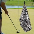 thumbnail image 3 of golf Towel for Clip Microfiber Weave Pattern Golf Ball Cleaning Tool Absorb Sweat Golf Accessories , Leopard, 3 of 8