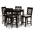 thumbnail image 4 of Baxton Studio Alora Sand Upholstered Espresso Wood 5-Piece Pub Set, 4 of 8