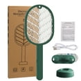 thumbnail image 2 of Gustave Electric Fly Swatter Bug Zapper Racket USB Rechargeable 2 in 1 Handheld 2700V Powerful Mosquito Killer Insect Trap Lamp for Indoor Outdoor "Green", 2 of 8