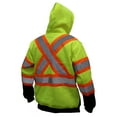 thumbnail image 2 of New York Hi-Viz Workwear HX7012 Men's ANSI Class 3 High Visibility Class 3 Sweatshirt, Full Zip Hooded, Lightweight, Black Bottom with X pattern(4XL, Lime), 2 of 5