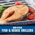 thumbnail image 4 of Kingsford Grilling Fish & Veggie Griller, Non-Stick Aluminum Grill Liner, Prevents Food from Falling through Grill Grates, 16" x 11.75" x 0.88", Pack of 4, Model: 6119994300, 4 of 5