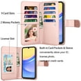 thumbnail image 4 of For Samsung Galaxy A15 5G Wallet Case, Ebizware Galaxy A15 5G Magnetic PU Leather Wallet Phone Case with Credit Card Slots Holder and Kickstand Folio Flip Detachable Cover with Wrist Strap - Rose Gold, 4 of 9